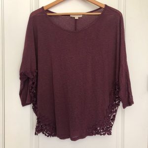 Nordstrom Painted Threads Maroon Lace Side Pannel
